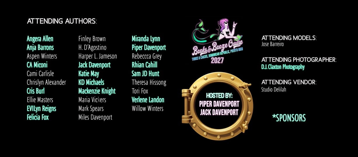 Books & Booze Cruise 2027 event flyer